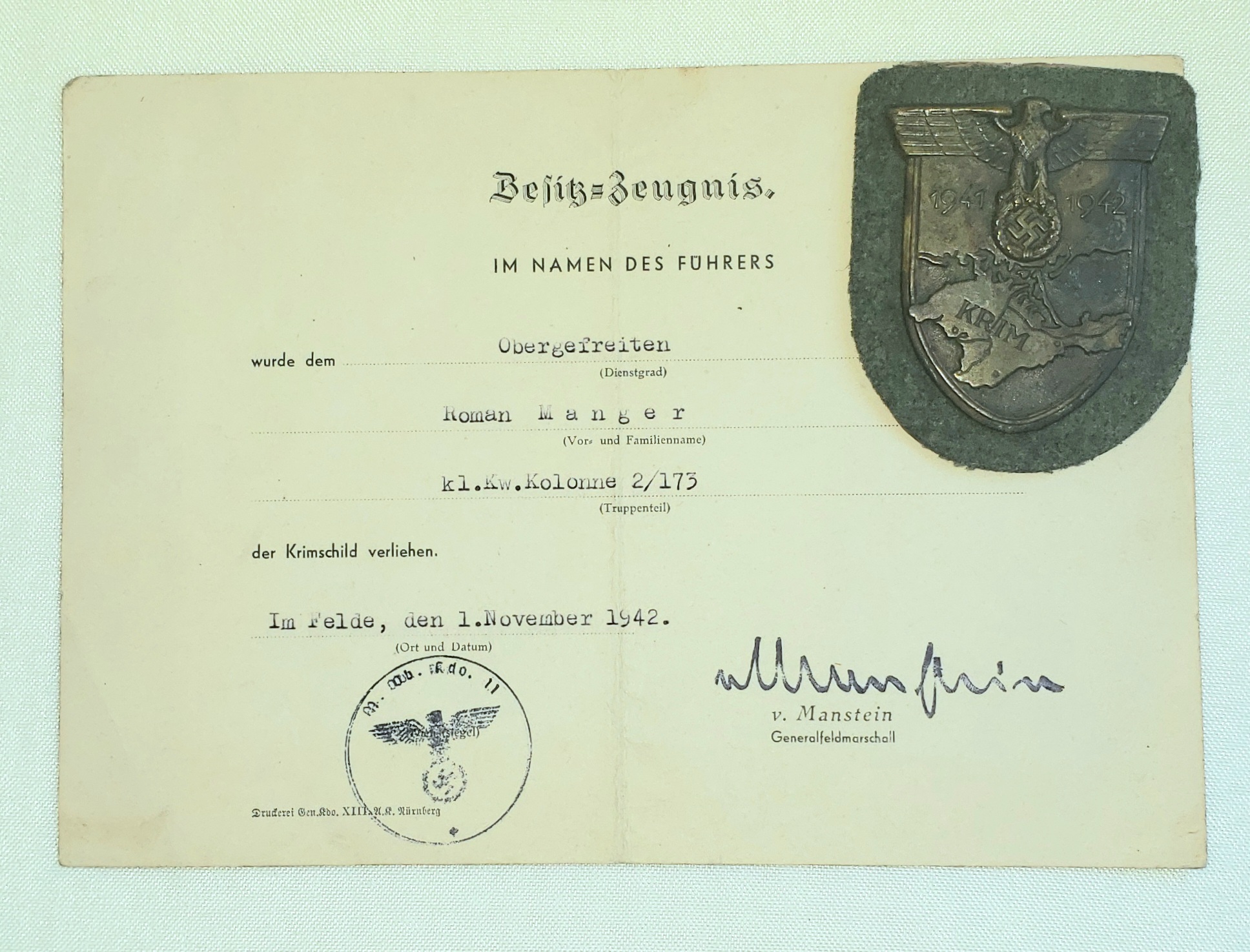 Army/ Waffen-SS Awards ,   Badges ,Insignia and related items.