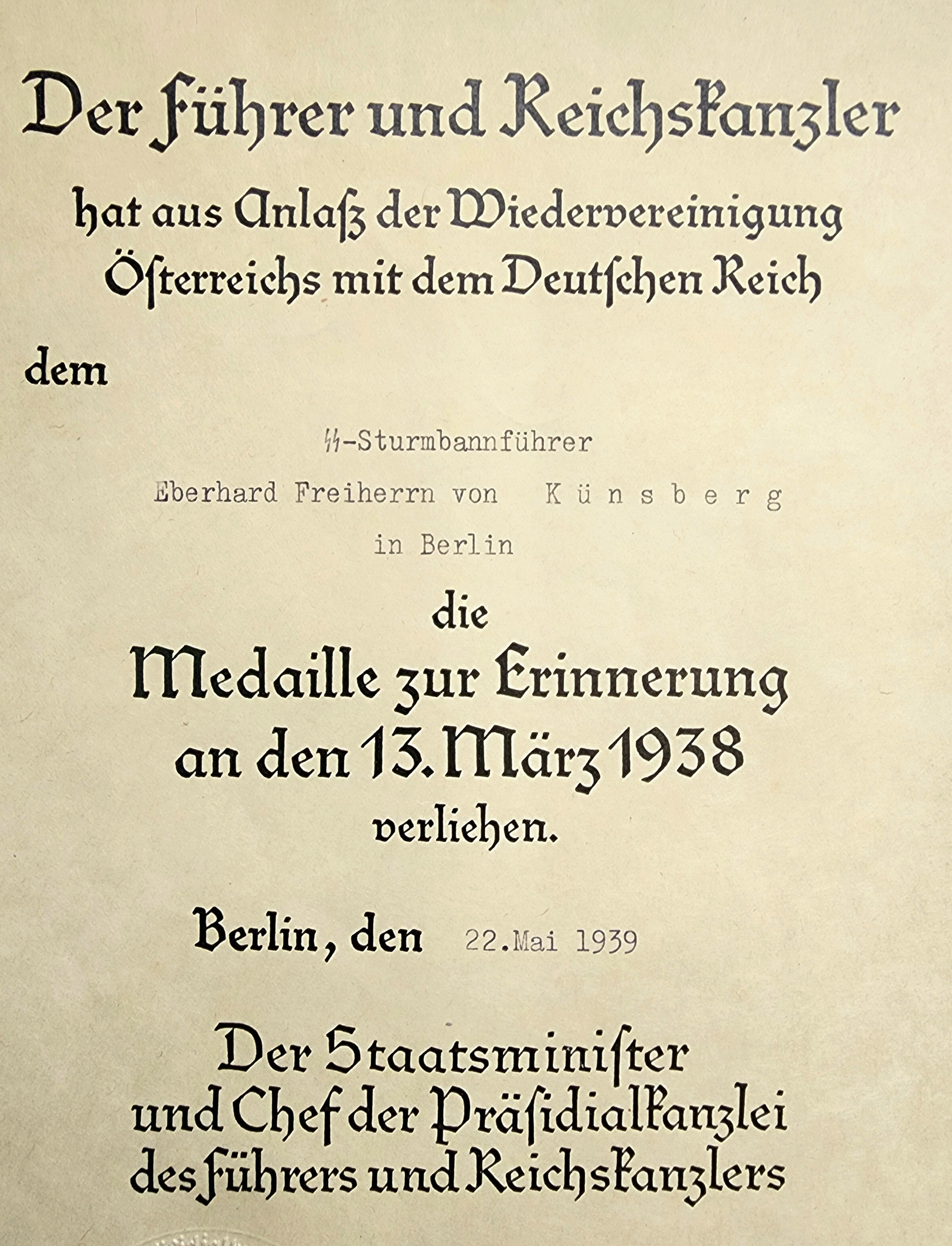 Awards, Documents to SS - soldiers.