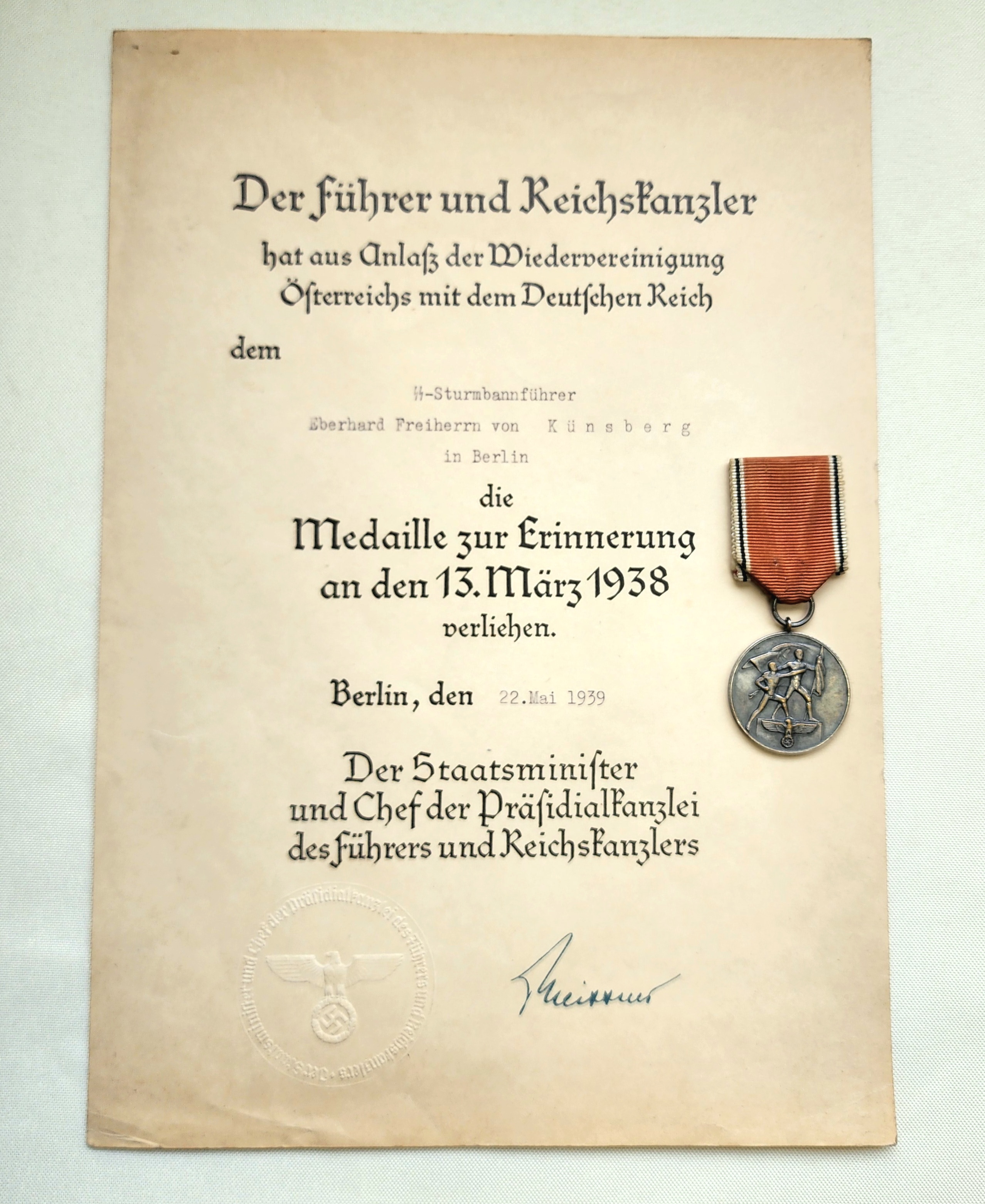 Awards, Documents to SS - soldiers.