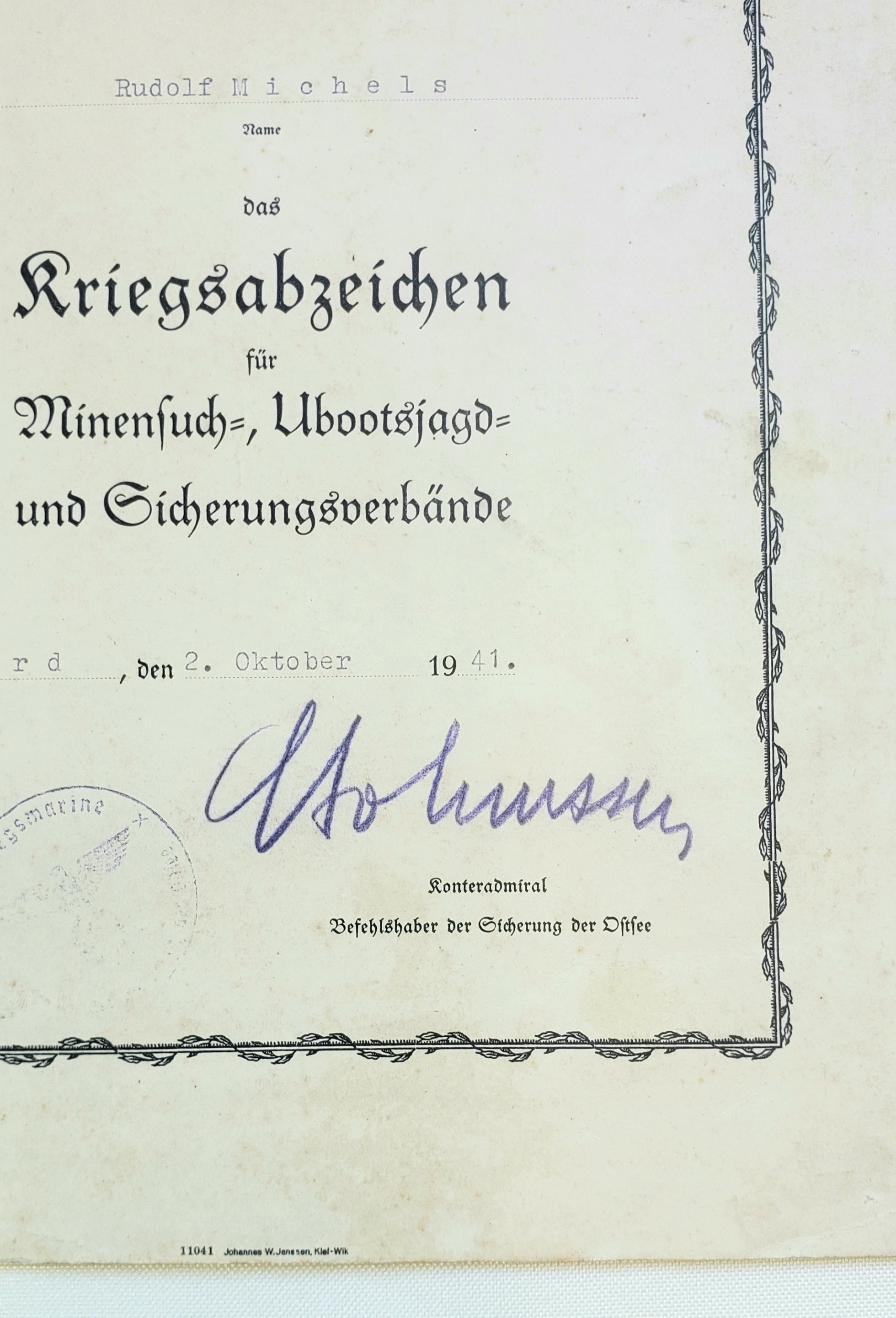 Kriegsmarine Badges , Insignia , related items.